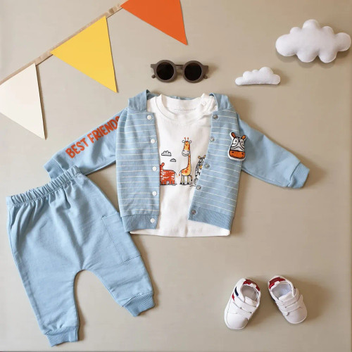 ست سه تیکه پسرانه شیک طرح دار