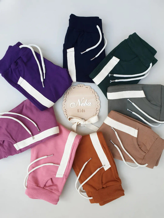 شلوار اسلش نوار دار نخ پنبه