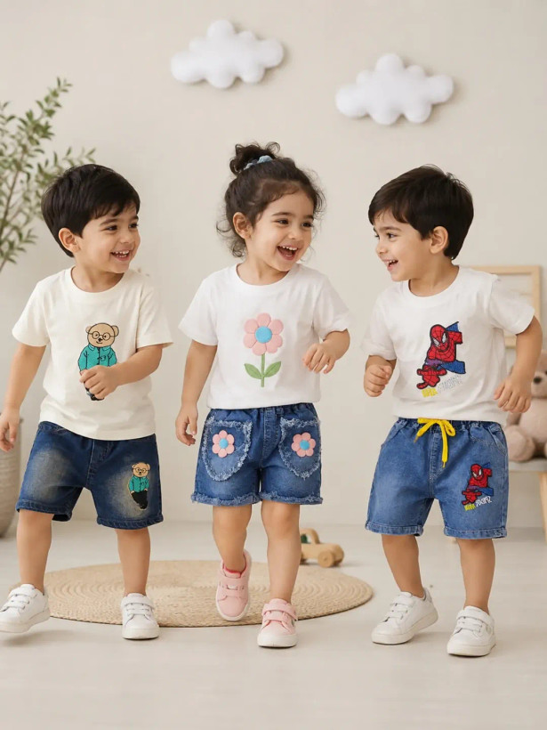 شلوارک جین نوزادی دخترانه و پسرانه وارداتی حدود ۶ ماه تا ۳ سال