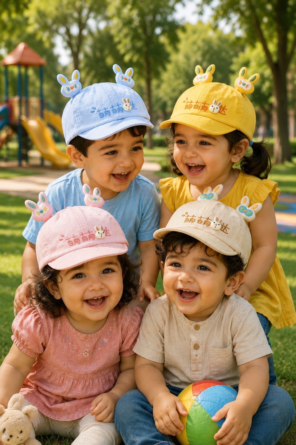کلاه آفتابی نقابدار بچگانه/نوزادی خرگوشی وارداتی(۶ تا ۱۸ ماه)